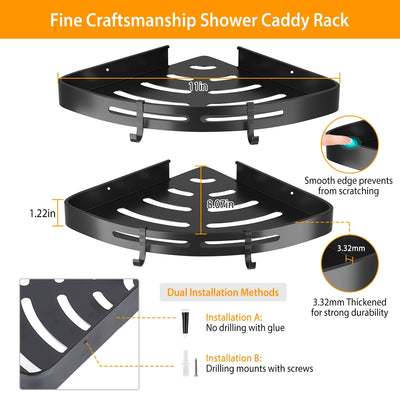 2Pcs Corner Shower Caddy Shelf