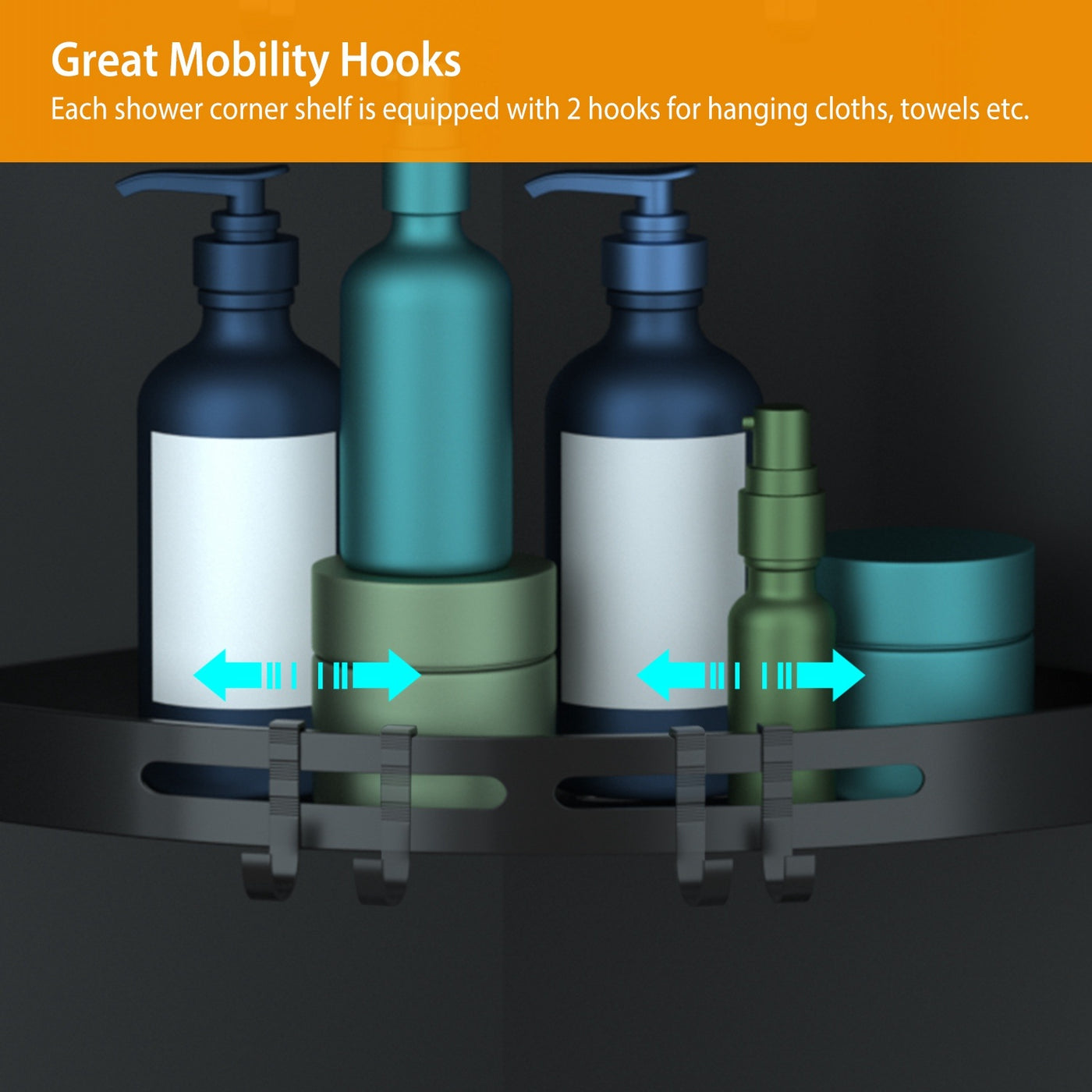 2Pcs Corner Shower Caddy Shelf